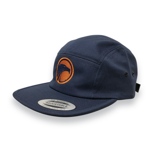 Casquette 5 panneaux - marine - orange